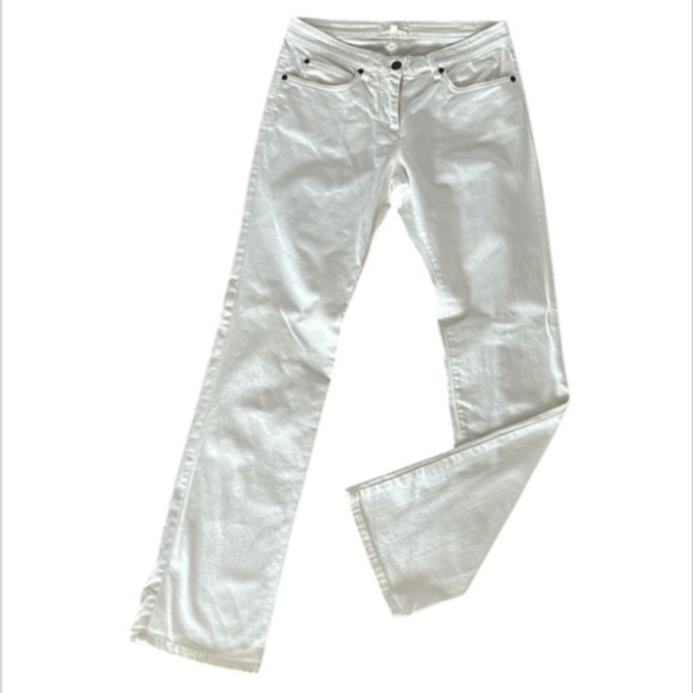 Eileen Fisher size XS white organic cotton boot cut jeans